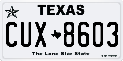 TX license plate CUX8603