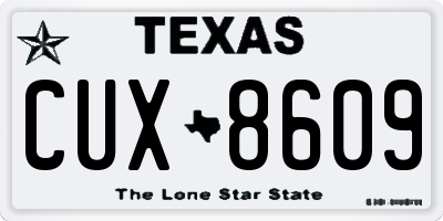 TX license plate CUX8609
