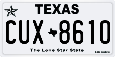 TX license plate CUX8610