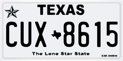 TX license plate CUX8615