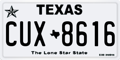 TX license plate CUX8616
