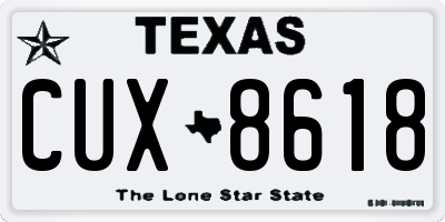 TX license plate CUX8618