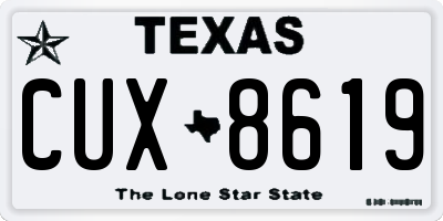 TX license plate CUX8619