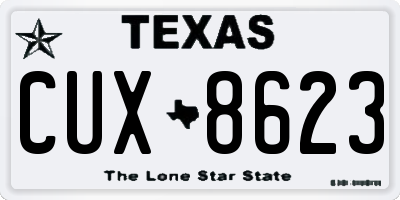 TX license plate CUX8623