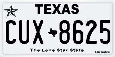 TX license plate CUX8625
