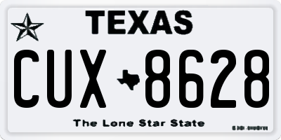 TX license plate CUX8628