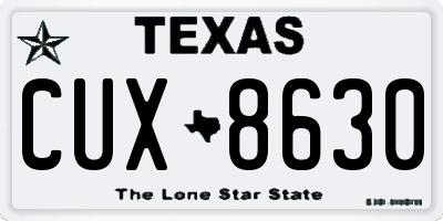 TX license plate CUX8630