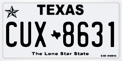 TX license plate CUX8631