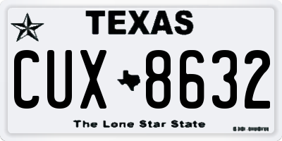 TX license plate CUX8632