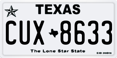 TX license plate CUX8633
