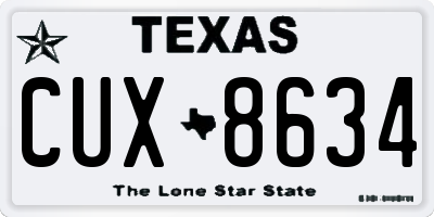 TX license plate CUX8634