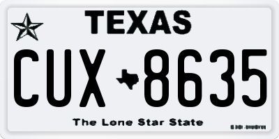 TX license plate CUX8635