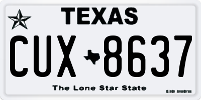 TX license plate CUX8637