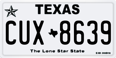 TX license plate CUX8639