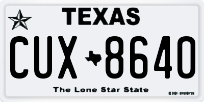 TX license plate CUX8640