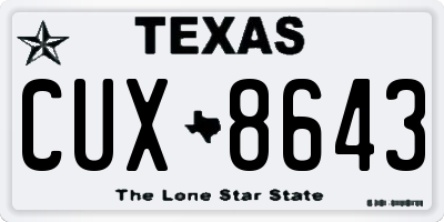 TX license plate CUX8643