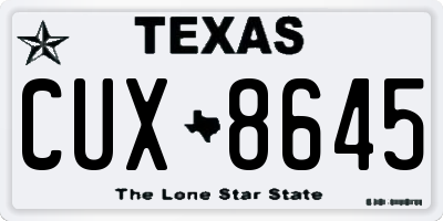 TX license plate CUX8645