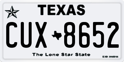 TX license plate CUX8652