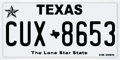 TX license plate CUX8653