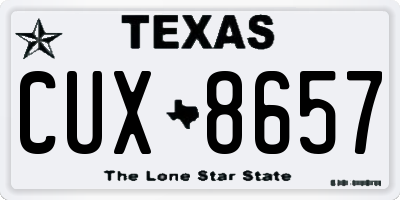 TX license plate CUX8657