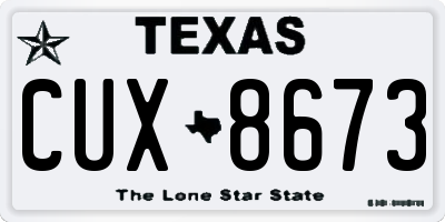 TX license plate CUX8673