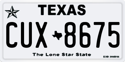 TX license plate CUX8675
