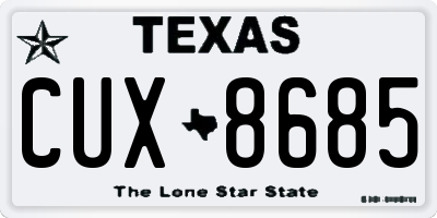 TX license plate CUX8685