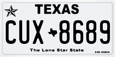 TX license plate CUX8689