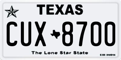 TX license plate CUX8700