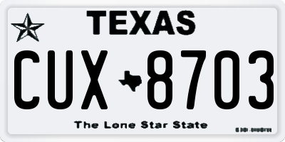 TX license plate CUX8703