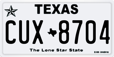 TX license plate CUX8704