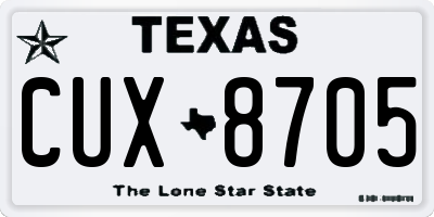 TX license plate CUX8705
