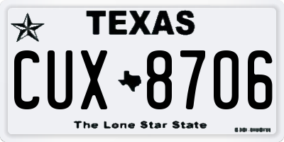 TX license plate CUX8706