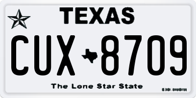 TX license plate CUX8709