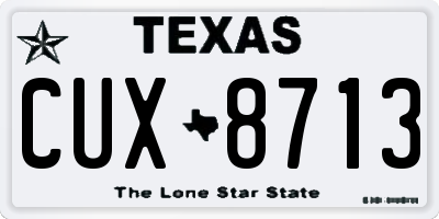 TX license plate CUX8713