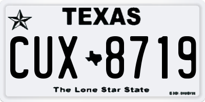 TX license plate CUX8719