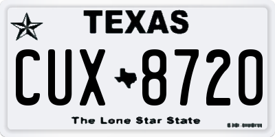 TX license plate CUX8720