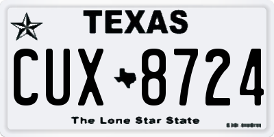 TX license plate CUX8724