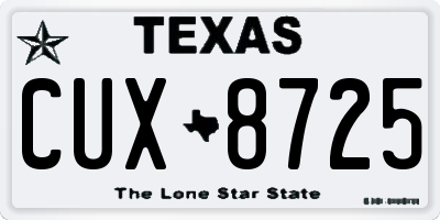 TX license plate CUX8725