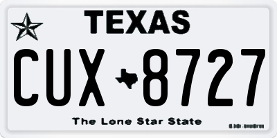 TX license plate CUX8727