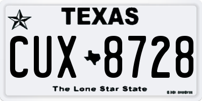 TX license plate CUX8728