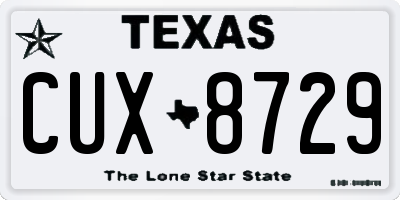 TX license plate CUX8729