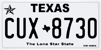 TX license plate CUX8730