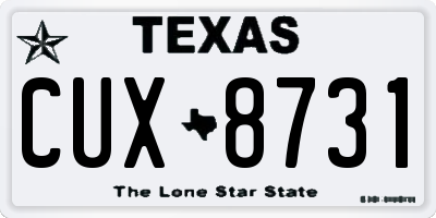 TX license plate CUX8731