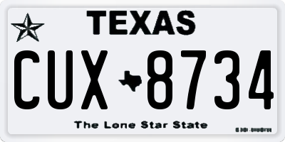 TX license plate CUX8734