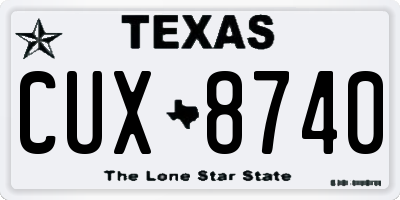 TX license plate CUX8740