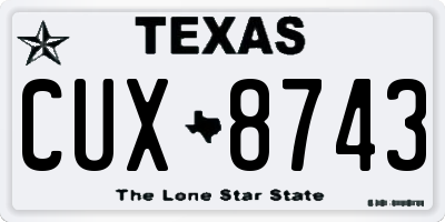 TX license plate CUX8743