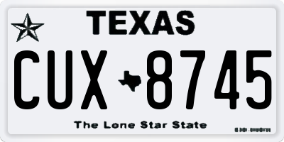TX license plate CUX8745