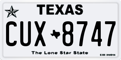 TX license plate CUX8747