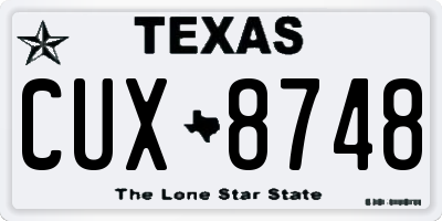 TX license plate CUX8748